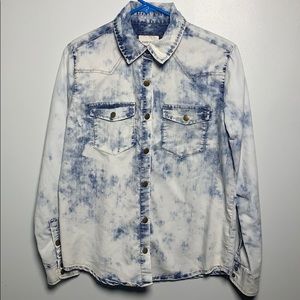 Forever 21 Acid Wash Button Up Size m